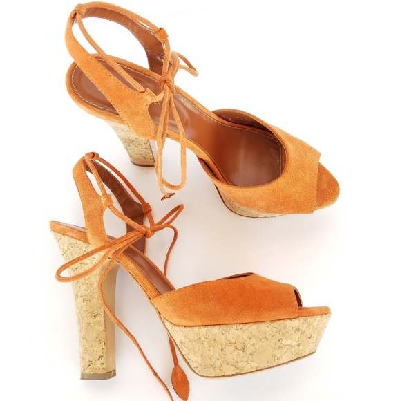 Sergio Rossi Shoes - Sergio Rossi | Suede And Cork Platform Heels Sz.40